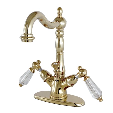 Kingston Brass Wilshire 2-Handle Bthrm Faucet W/Brass Pop-Up & Cover Plate Brass KS1432WLL